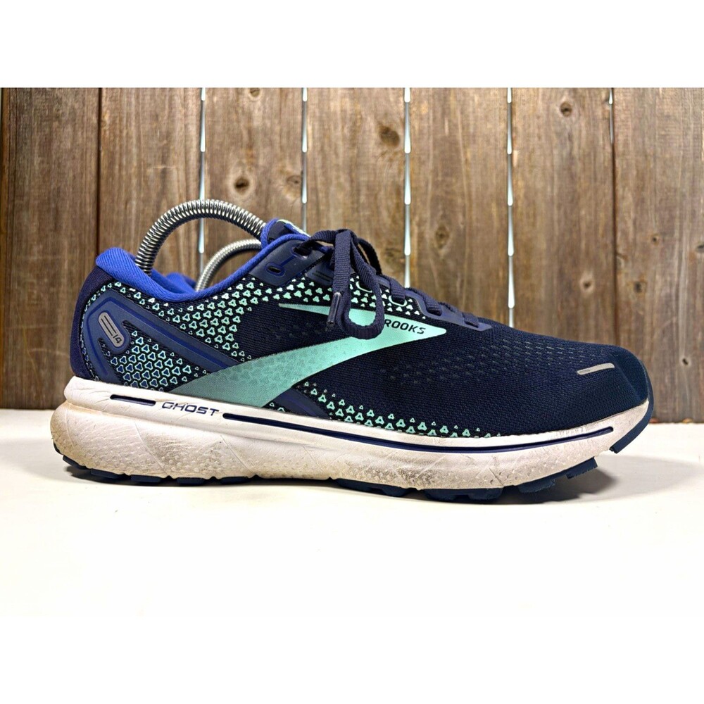 Brooks Ghost 14 Women’s Shoe size 10 Wide D Running Sneaker Navy/Mint/White